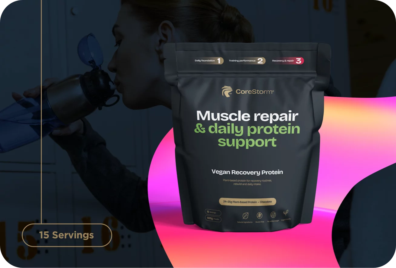 Vegan Recovery Protein formula with L-glycine, magnesium malate, MCT, baobab and cordyceps